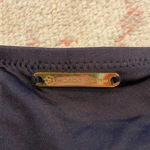 Trina Turk Black Shirred Side Black Bikini Bottoms NWT Size 6 - Picture 7 of 7